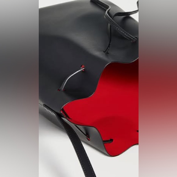 Large Bucket Bag- Mansur Gavriel, Black/Flamma - Picture 3 of 6